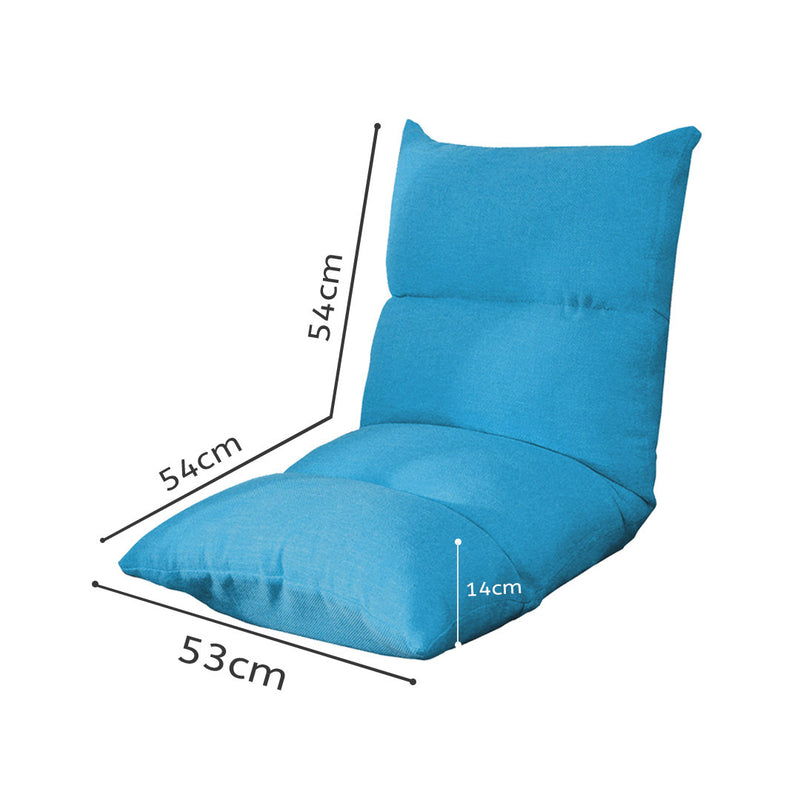Lounge Floor Recliner Adjustable Lazy Sofa Bed Folding Game Chair Blue