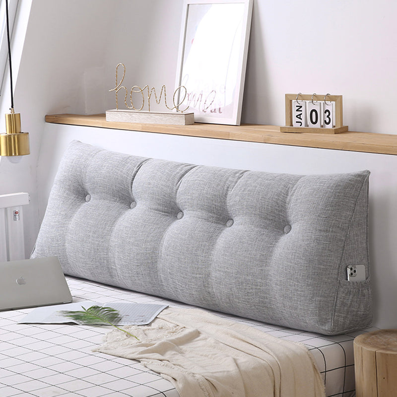 100cm Silver Triangular Wedge Bed Pillow Headboard Backrest Bedside Tatami Cushion Home Decor