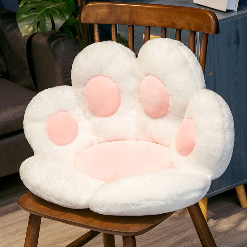 2X White Paw Shape Cushion Warm Lazy Sofa Decorative Pillow Backseat Plush Mat Home Decor
