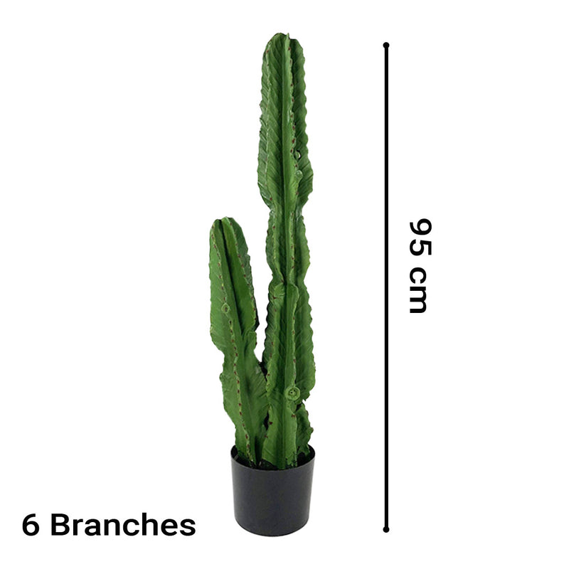 95cm Green Artificial Indoor Cactus Tree Fake Plant Simulation Decorative 2 Heads