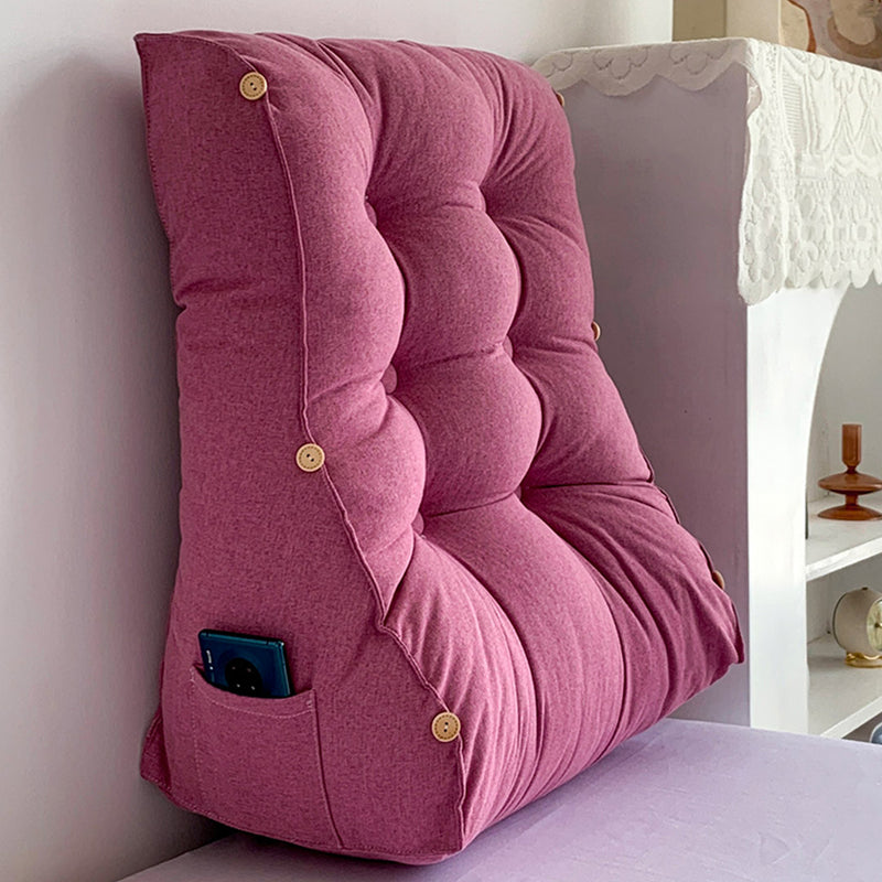 45cm Magenta Triangular Wedge Lumbar Pillow Headboard Backrest Sofa Bed Cushion Home Decor