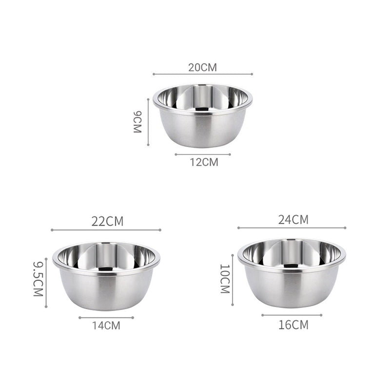 Stainless Steel Nesting Basin Colander Perforated Kitchen Sink Washing Bowl Metal Basket Strainer Set of 3