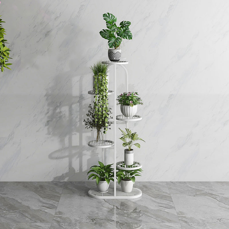 2X 6 Tier 7 Pots White Round Metal Plant Rack Flowerpot Storage Display Stand Holder Home Garden Decor