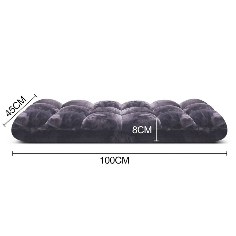 2X Floor Recliner Folding Lounge Sofa Futon Couch Folding Chair Cushion Grey