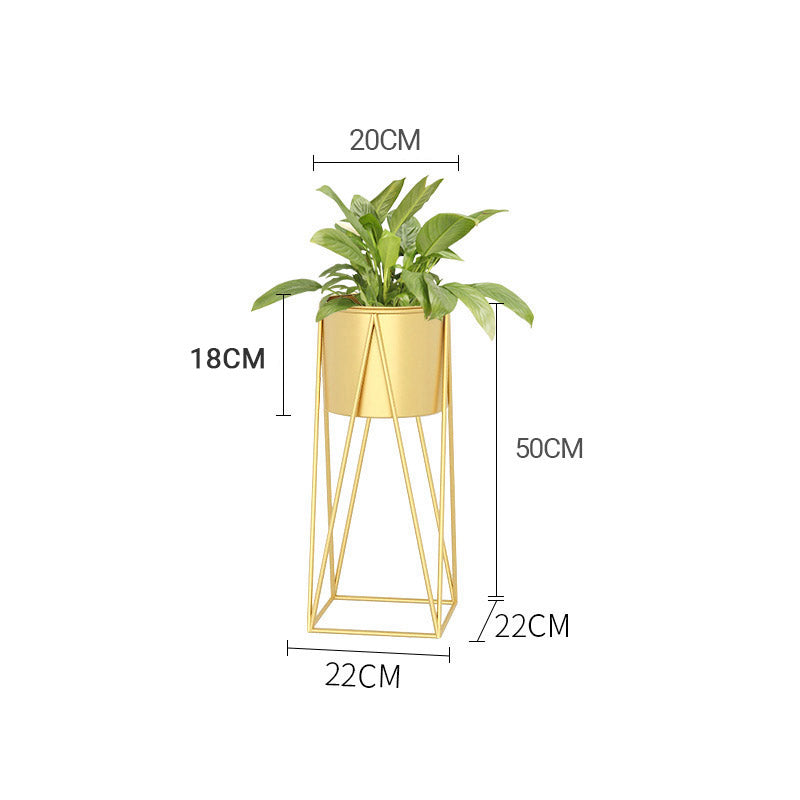 2X 50cm Gold Metal Plant Stand with Gold Flower Pot Holder Corner Shelving Rack Indoor Display