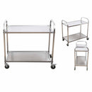 2 Tier 85x45x90cm Stainless Steel Kitchen Dining Food Cart Trolley Utility Medium