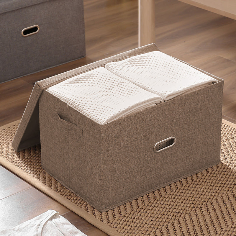 Coffee Large Foldable Canvas Storage Box Cube Clothes Basket Organiser Home Decorative Box