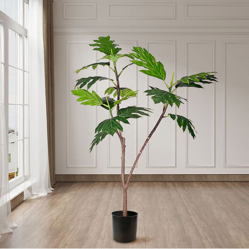 120cm Artificial Natural Green Split-Leaf Philodendron Tree Fake Tropical Indoor Plant Home Office Decor