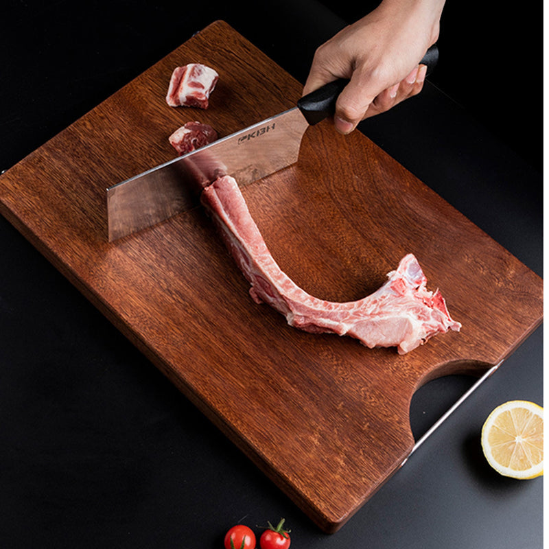 2X 48cm Rectangular Wooden Ebony Butcher Block Non-slip Chopping Food Serving Tray Charcuterie Board