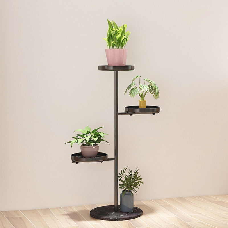 3 Tier Black Round Plant Stand Flowerpot Tray Display Living Room Balcony Metal Decorative Shelf