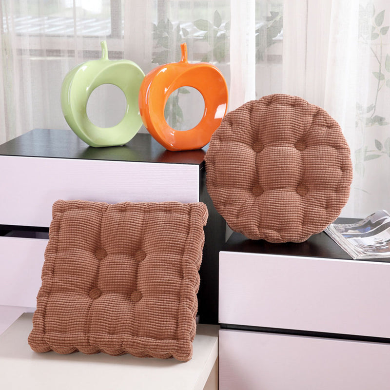 2X Coffee Square Cushion Soft Leaning Plush Backrest Throw Seat Pillow Home Office Decor