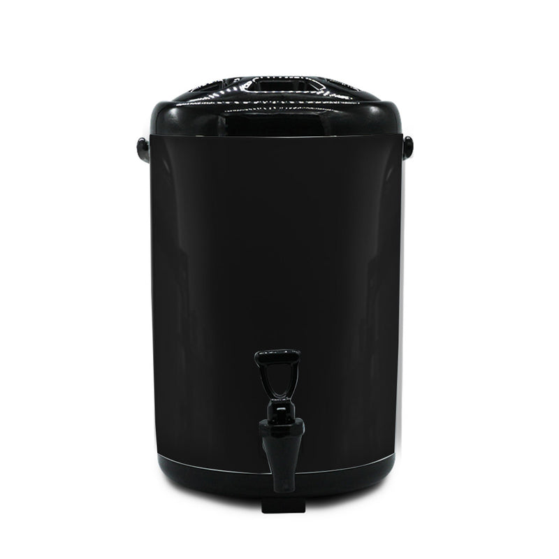 18L Stainless Steel Insulated Milk Tea Barrel Hot and Cold Beverage Dispenser Container with Faucet Black