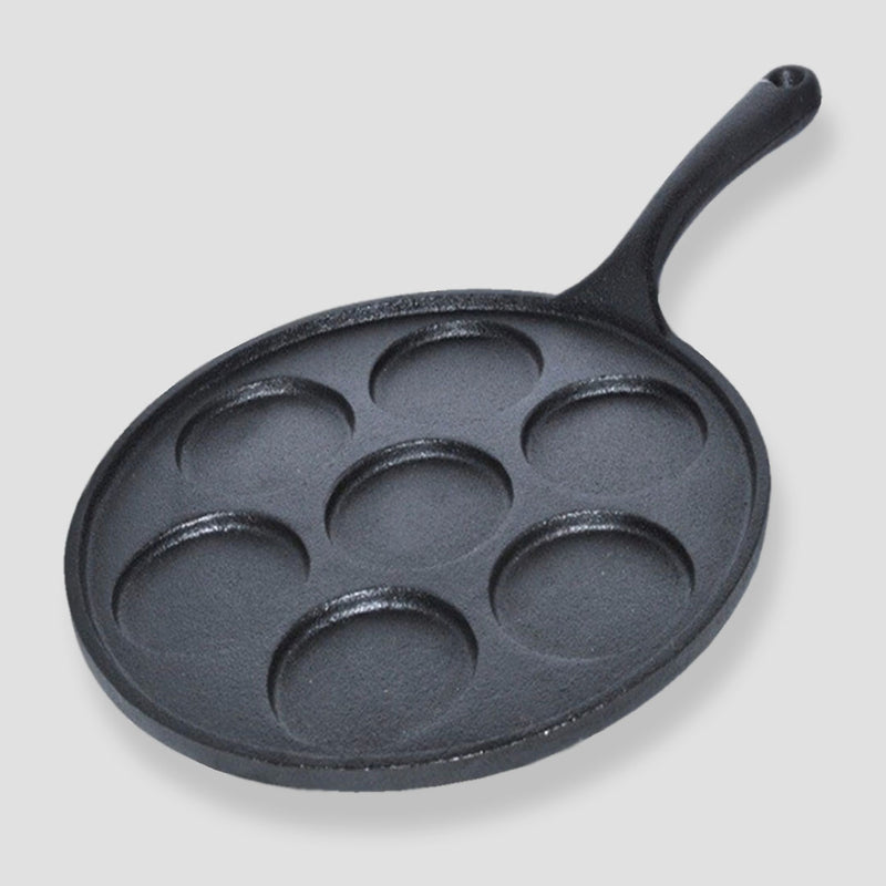 2X 23cm Cast Iron Takoyaki Fry Pan Octopus Balls Maker 7 Hole Cavities Grill Mold