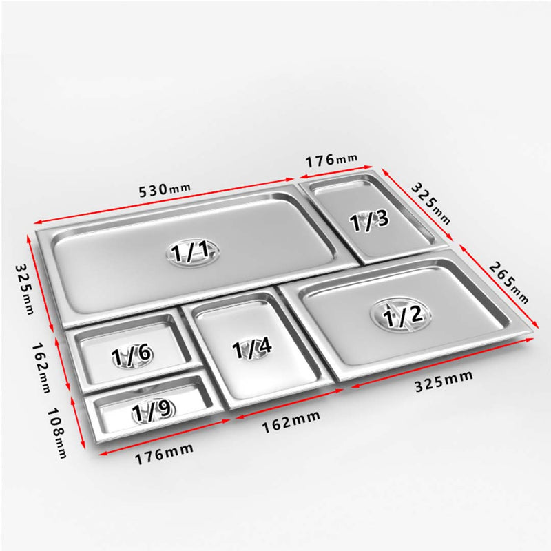 Gastronorm GN Pan Lid Full Size 1/1 Stainless Steel Tray Top Cover