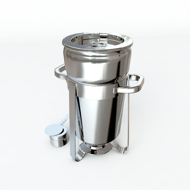 11L Round Stainless Steel Soup Warmer Marmite Chafer Full Size Catering Chafing Dish