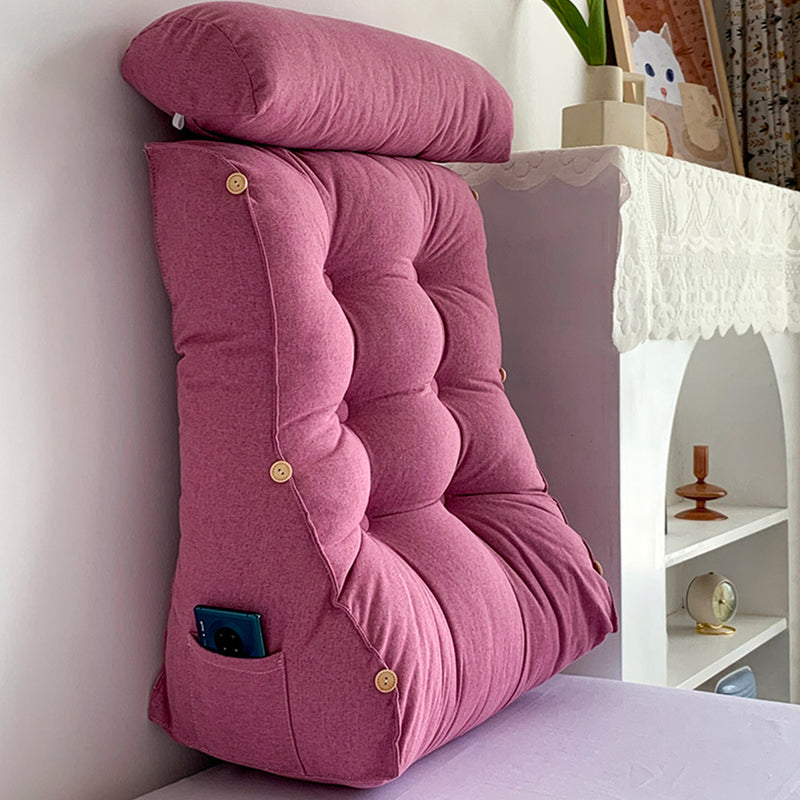 60cm Magenta Triangular Wedge Lumbar Pillow Headboard Backrest Sofa Bed Cushion Home Decor