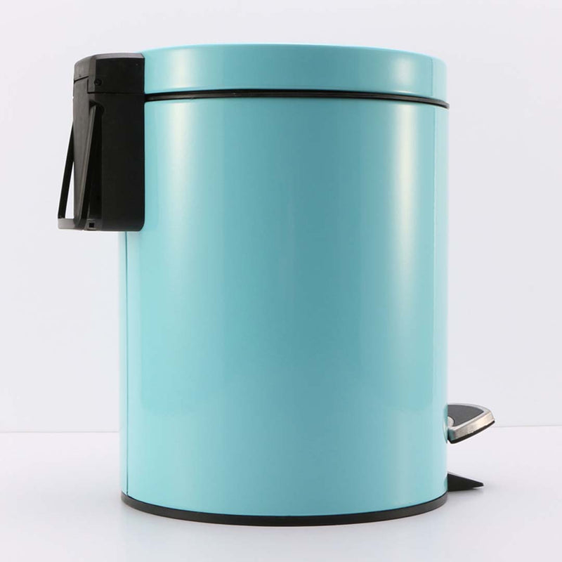 Foot Pedal Stainless Steel Rubbish Recycling Garbage Waste Trash Bin Round 7L Blue