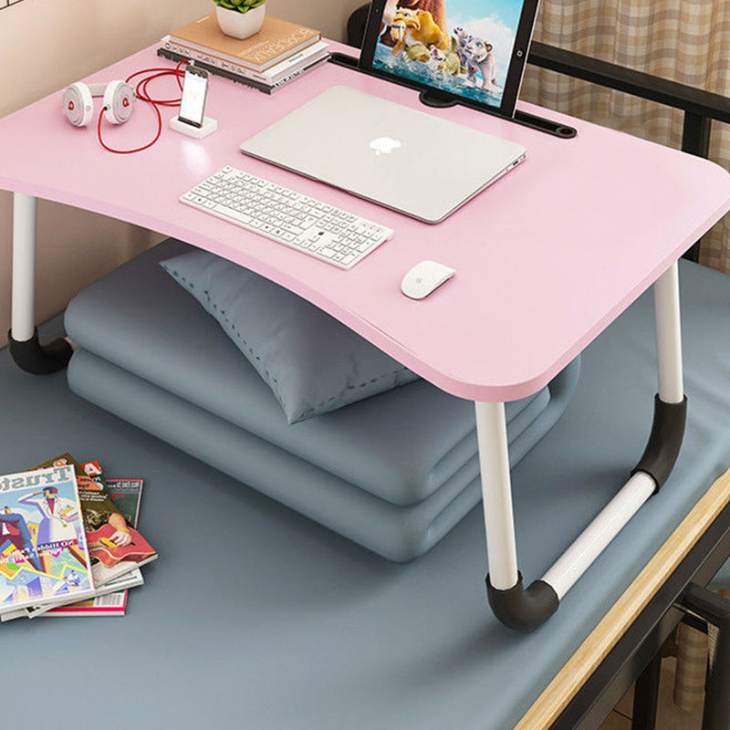 Pink Portable Bed Table Adjustable Foldable Bed Sofa Study Table Laptop Mini Desk with Notebook Stand Card Slot Holder Home Decor