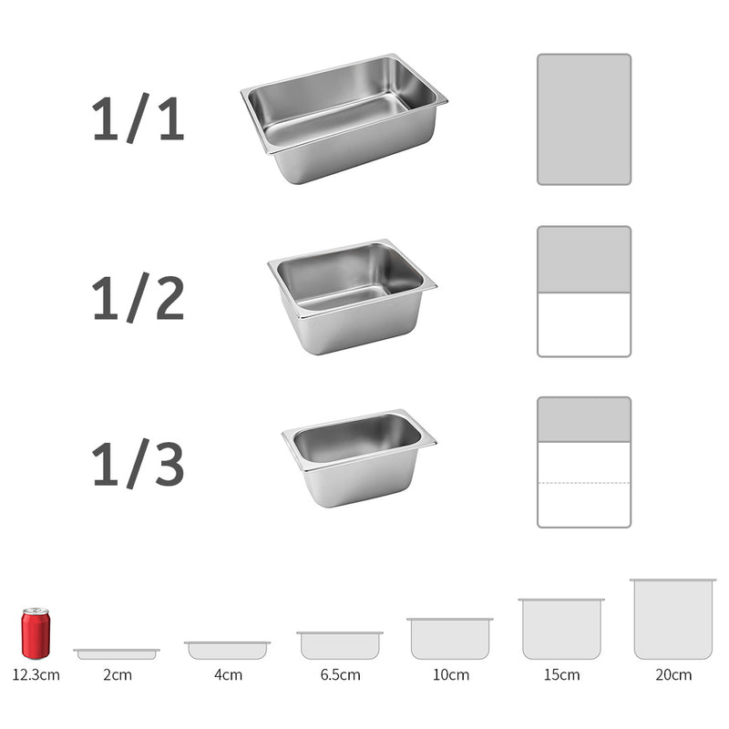 Gastronorm GN Pan Full Size 1/2 GN Pan 15cm Deep Stainless Steel Tray