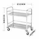 2 Tier 85x45x90cm Stainless Steel Drink Wine Food Utility Cart Medium