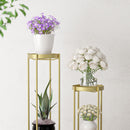 2X 2 Layer 80cm Gold Metal Plant Stand Flower Pot Holder Corner Shelving Rack Indoor Display