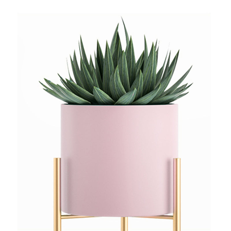 2X 2 Layer 60cm Gold Metal Plant Stand with Pink Flower Pot Holder Corner Shelving Rack Indoor Display