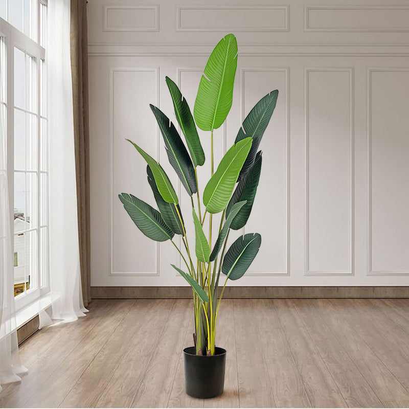 220cm Artificial Giant Green Birds of Paradise Tree Fake Tropical Indoor Plant Home Office Decor