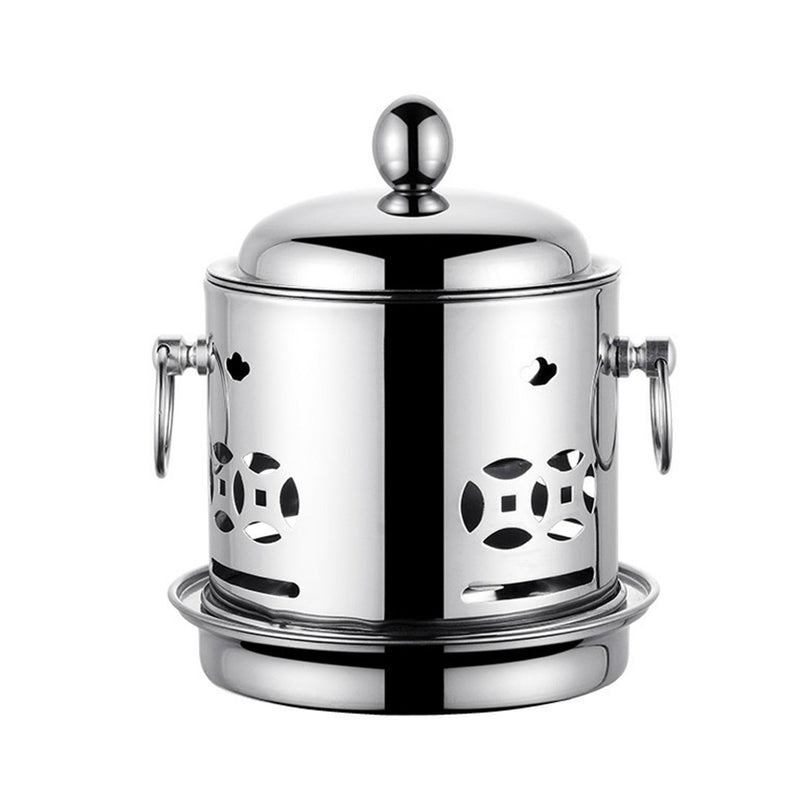 Stainless Steel Mini Asian Buffet Hot Pot Single Person Shabu Alcohol Stove Burner with Lid