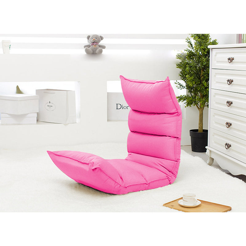 Foldable Tatami Floor Sofa Bed Meditation Lounge Chair Recliner Lazy Couch Pink