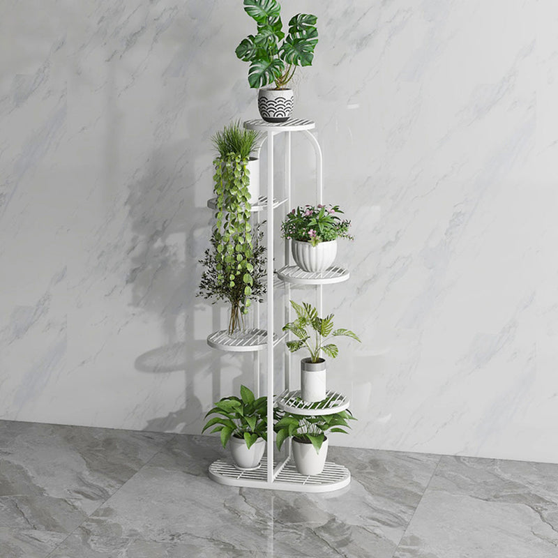 2X 6 Tier 7 Pots White Round Metal Plant Rack Flowerpot Storage Display Stand Holder Home Garden Decor