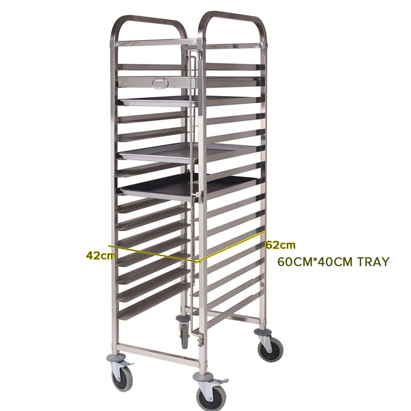 Gastronorm Trolley 15 Tier Stainless Steel Cake Bakery Trolley Suits 60*40cm Tray