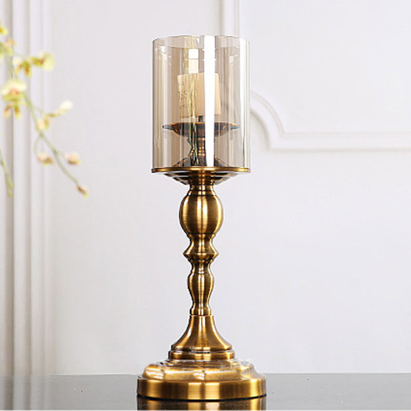 42cm Gold Nordic Deluxe Candlestick Candle Holder Stand Pillar Glass /Iron