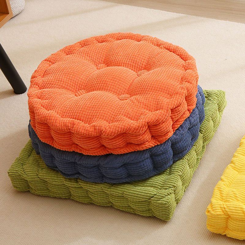 Orange Round Cushion Soft Leaning Plush Backrest Throw Seat Pillow Home Office Decor