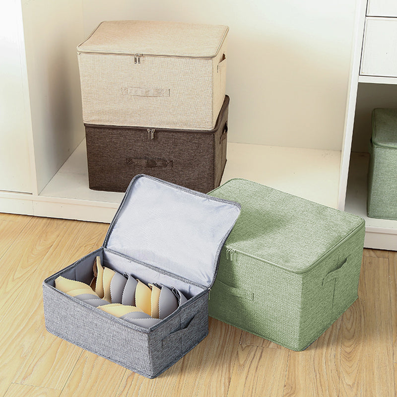 Green Large Portable Double Zipper Storage Box Moisture Proof Clothes Basket Foldable Home Organiser