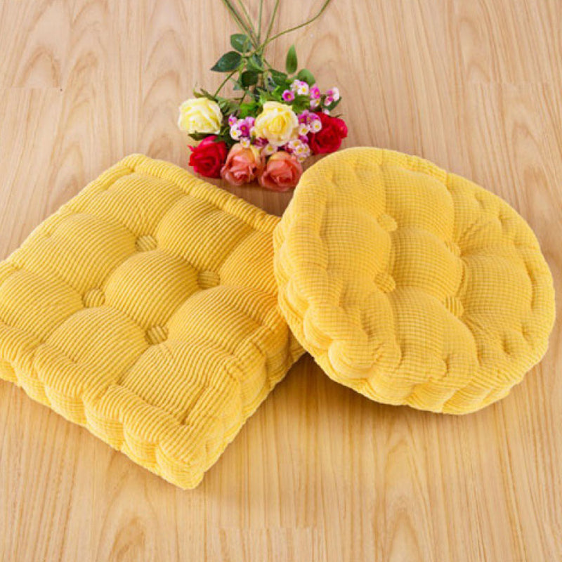 Yellow Square Cushion Soft Leaning Plush Backrest Throw Seat Pillow Home Office Decor