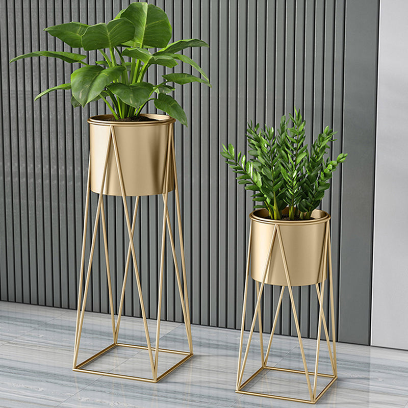 2X 50cm Gold Metal Plant Stand with Gold Flower Pot Holder Corner Shelving Rack Indoor Display