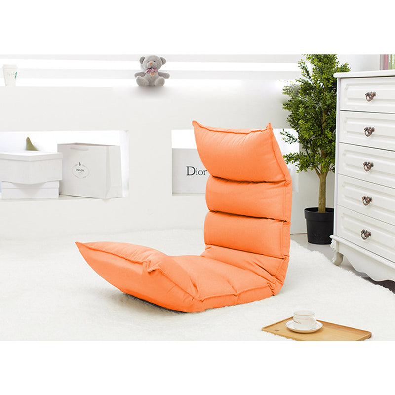 2X Foldable Tatami Floor Sofa Bed Meditation Lounge Chair Recliner Lazy Couch Orange