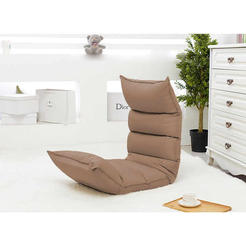 Foldable Tatami Floor Sofa Bed Meditation Lounge Chair Recliner Lazy Couch Khaki