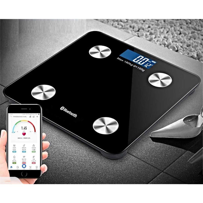 Wireless Bluetooth Digital Body Fat Scale Bathroom Health Analyser Weight Black