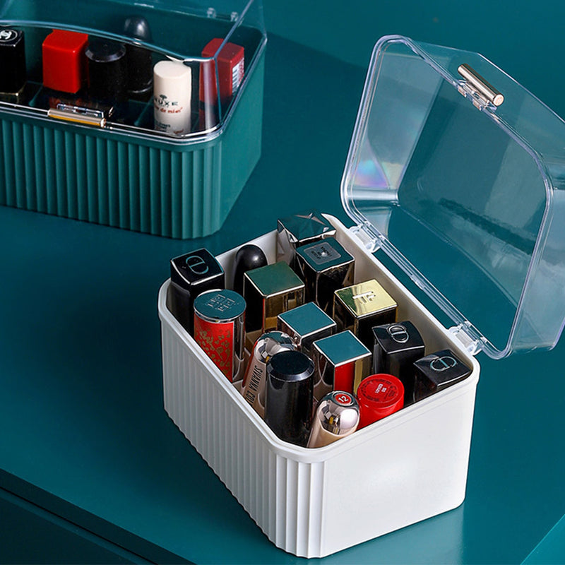 White Cosmetic Jewelry Storage Organiser Set Makeup Brush Lipstick Skincare Holder Jewelry Storage Box with Handle