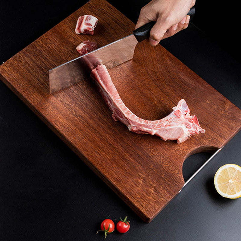 50cm Rectangular Wooden Ebony Butcher Block Non-slip Chopping Food Serving Tray Charcuterie Board