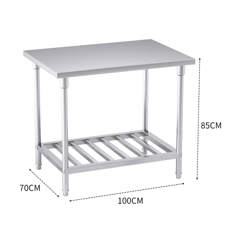 100*70*85cm Commercial Catering Kitchen Stainless Steel Prep Work Bench
