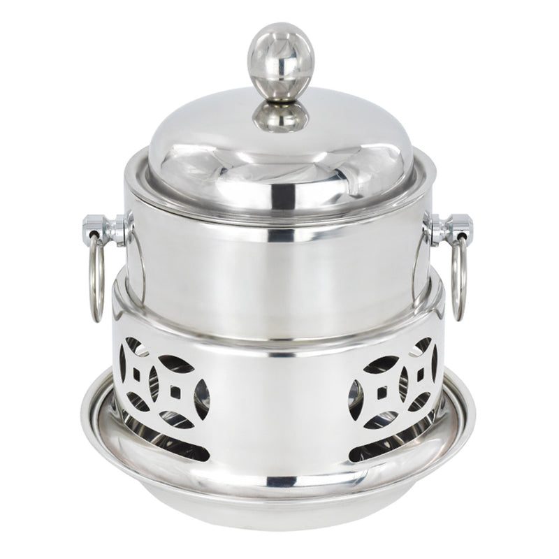 Stainless Steel Mini Asian Buffet Hot Pot Single Person Shabu Alcohol Stove Burner with Lid