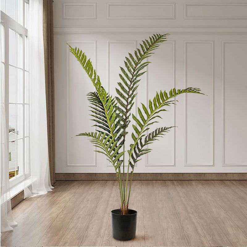 2X 150cm Artificial Green Rogue Hares Foot Fern Tree Fake Tropical Indoor Plant Home Office Decor