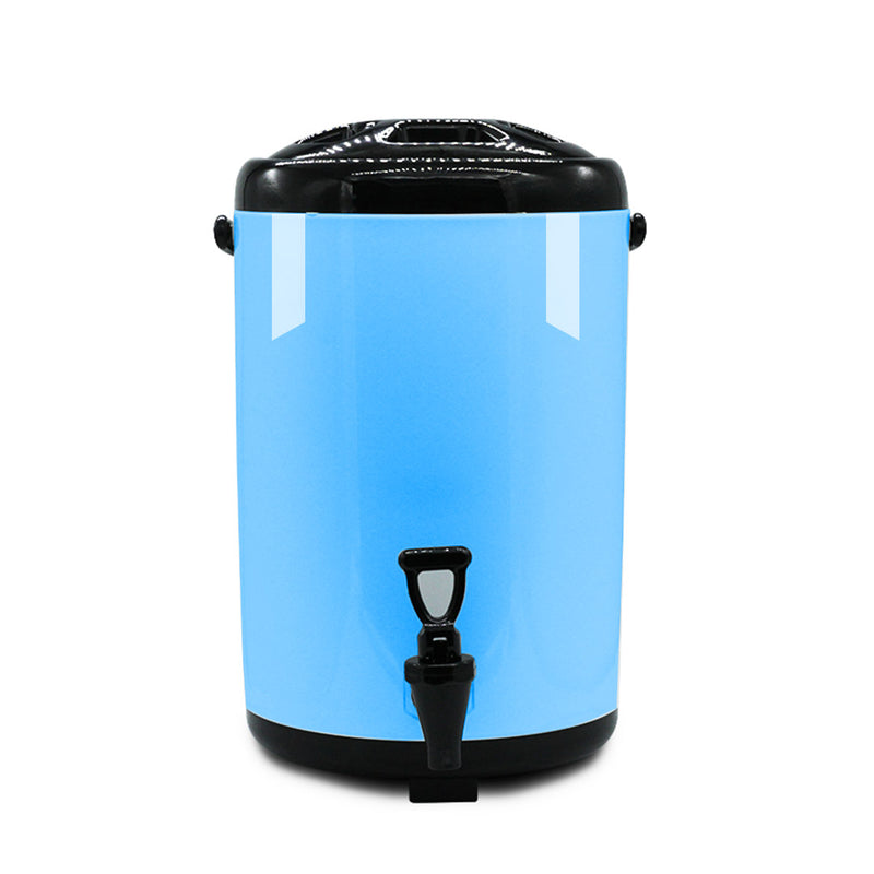 16L Stainless Steel Insulated Milk Tea Barrel Hot and Cold Beverage Dispenser Container with Faucet Blue