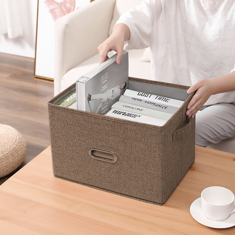 2X Coffee Super Large Foldable Canvas Storage Box Cube Clothes Basket Organiser Home Decorative Box