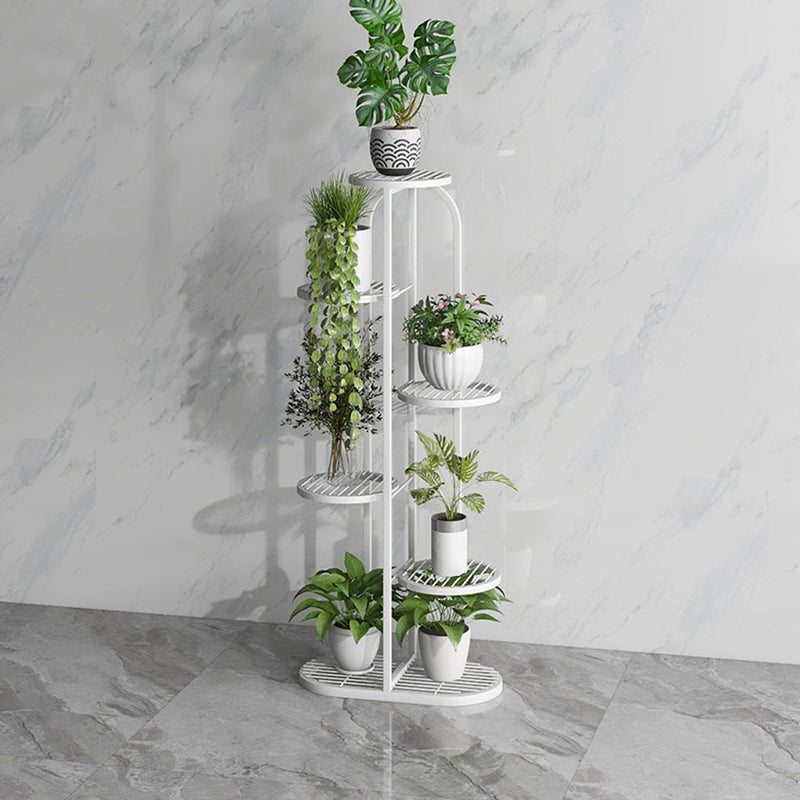 6 Tier 7 Pots White Round Metal Plant Rack Flowerpot Storage Display Stand Holder Home Garden Decor