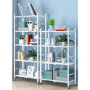 4 Tier Steel White Foldable Display Stand Multi-Functional Shelves Portable Storage Organizer with Wheels