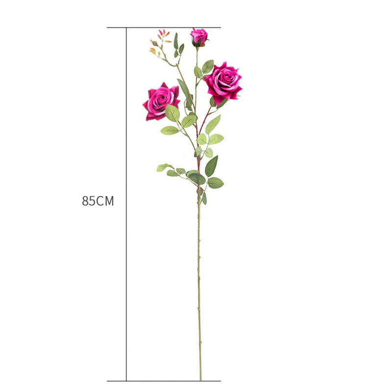 85cm Clear Glass Tall Floor Vase with 12pcs Artificial Fake Flower Set