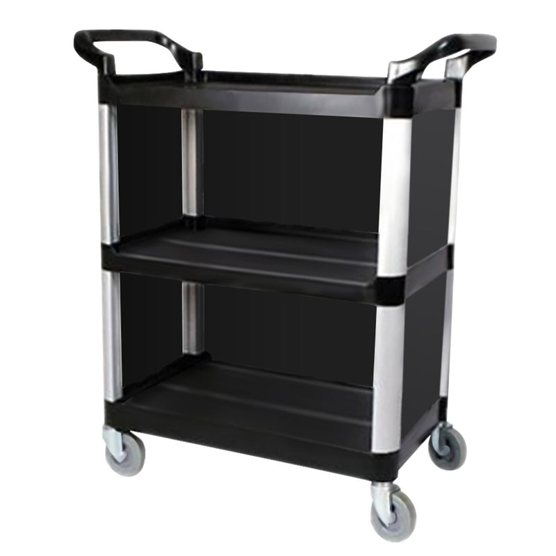 3 Tier Covered Food Trolley Food Waste Cart Storage Mechanic Kitchen with Bins